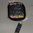 Laumoi Bible Cover Floral Bible Case with Handle and Zippered Back Pocket 10 Inch Women Bible Bag with Bookmark Portable Bible Carrying Case for Bible Study, Outdoor, Daily Commuter (Less Flower)