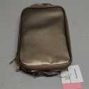 Travel Makeup Bag Women's Large Capacity Cosmetic Portable Organizer Large Opening Waterproof Storage Toiletry Bags Vertical Free-Standing Brush Holder for Easy Access Copper