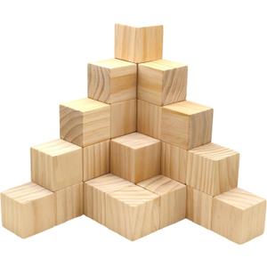 Set of 30 2 Inch Smoothed Wooden Cubes, Unfinished Wood Blocks for Crafts, Wood Square Blocks for Crafts, Shower Blocks to Decorate.
