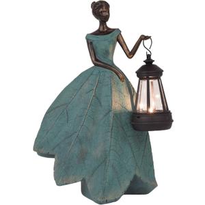 Guichifun Fairy Statues Solar Outdoor Lights - Resin Garden Figurines Decorations for Patio Yard Lawn Decor Housewarming Gardening Gifts for Women Mom 7.4 x 5.3 x 12 Inch