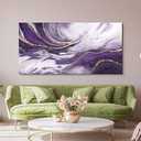 Wall Art for Living Room - Canvas Artwork for Living Room - Purple and Gold Abstract Canvas Wall Decor - Modern Frame Wall Decor for Bedroom Office Picture Home Decor
 (40"L x 20"W)