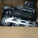 Inline Skates for Adults Men Women, Adjustable Aggressive Durable Roller Blades with Giant Wheels, High Performance Skates for Male Female Black Size 10 11 12