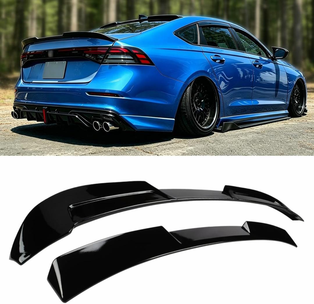 2PCS Roof Spoiler & Rear Spoiler Fits for Honda Accord 2023-2026 11th Gen, Gloss Black JDM Duckbill Rear Window and Trunk Wing Lip - WheelX
