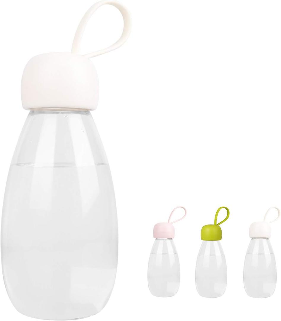 emoi BPA Free Water Bottle, 12oz/360ml Cute Water Bottle with Carrying Strap, Ideal for Kids Boys Girls Students Women Healthy Hydration-White