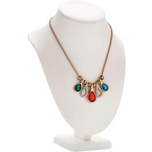 Polmart Modern Necklace Display Bust (White Leatherette, 10 H)
