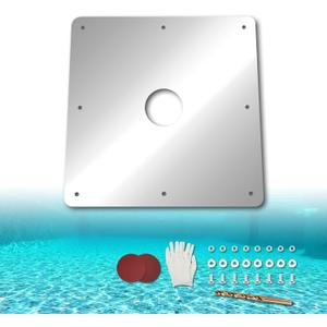 12 X 12 in Pool Wall Repair Panel, Standard Above Ground Pool Skimmer Wall Repair Kit, Water Return Repair Kit, Repair Rusted Pool Wall, Replace Hayward SP1091LX, SP-2094, 1094SPA, 10950M