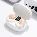 Open Ear Earbuds Sport Clip On Open Ear Headphones Bone Conduction Earbuds Cycling Running Workout Ear Buds Wireless Headphones Bone Conducting Earbud Gaming Gym Bluetooth Earbud Earphones (Beige1)