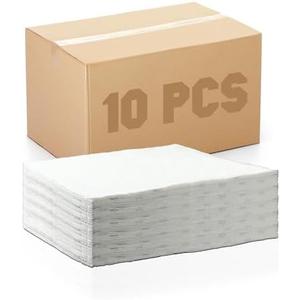Domensi 10 Pcs Water Absorbent Mats 14" x 16" Water Absorbing Pads Wringable Reusable Absorbing Garage Mat for Home Basements Garages Kitchen Bathroom Floor