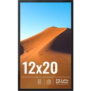 LaVie Home 12x20 Picture Frame for Wall Display, 12x20 Black Picture Frame with HD Plexiglas, 12 x 20 Poster Frame 1 Pack, Display Frame for Vertical or Horizontal, Classic Collection