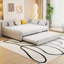 PVWIIK Upholstered Full Size Daybed with Trundle,Beige