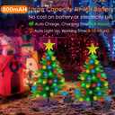 2 Pack 3.6Ft Solar Christmas Tree with 100 Snowflake Lights, Waterproof Christmas Decorations Outdoor, Solar Christmas Lights Outdoor Xmas Tree for Yard, Pathway, Porch, Cemetery, Holiday Decor