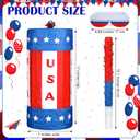 17'' USA Patriotic Firecracker Piata for 250th Anniversary Flag Red White and Blue Birthday Piatas with Stick Blindfold and Confetti for American Adult 4th of July Independence Day Decor