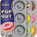 Walfos Donut Pan for Baking - Non-Stick Silicone Doughnut Pan Set, Silicone Donut Mold Heat Resistant, Make Perfect Donut Cake Biscuit Bagels, BPA FREE and Dishwasher Safe, Set of 3 (3 Inch Diameter, 3 Pcs Gray)