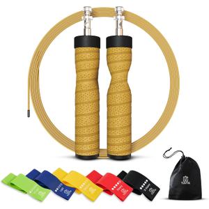 Premium Fitness Jump Rope - Adjustable Speed Rope for Cardio, Cross Training and Weight Loss Durable Tangle-Free Cable with Comfortable Handles, High-Speed Jump Rope for Fitness - Adjustable, Tangle-Free Skipping Rope for Fitness, Boxing, Cardio, and Home Workouts. Fat Burning (Black)