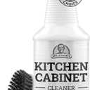 Kitchen Cabinet Cleaner Gentle, Residue-Free and Effective Everyday Degreaser & Grime Remover for Wood, Painted and Finished Furniture - Complete with Cleaning Brush & Cabinet Cleaner Spray 32oz