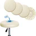 Shukii Stool Covers Round 4 Pack Bar Watedrproof PU Slipcover with Elastic Cushion Seat for Chair, Beige (M (12"-14") 4 Counts)