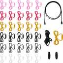30 Pack Breakaway String Necklace Replacement Nylon Lanyard Necklace Cord with Breakaway Clasps Lanyard String Kit Necklace Rope Colored Cords for Pendants Crafts Bracelet Necklaces Jewelry Making (6 Colors)