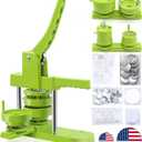 Happizza Button Maker Machine Multiple-Sizes - Pin Maker Machine 1.25 inch+2.25 inch, Interchangeable Button-models Badge Button Press Machine with 200 Sets 32+58mm Button Maker Supplies&Circle Cutter