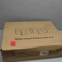 BOLUO Stackable Storage Drawers Closet Organizers and Storage Fabric White 2 Drawer Dresser for Bedroom 2 Packs Modern