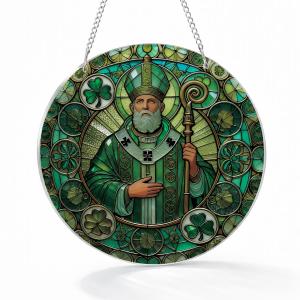 Shamrock St Patrick's Day Decors, 4 Leaf Clover Ornament, Aesthetic Room Decor, Acrylic Suncatcher Window Hanging Decor, Good Luck Clover Irish Gifts for Women Friends Family