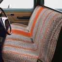 FREMONT AUTO Baja Saddle Car Seat Covers - Durable, Stylish, Universal Fit for Ford, Chevrolet, Dodge Trucks & SUVs - Blanket Style, Bench Seat Cover - Full-Size Pickup (Orange)