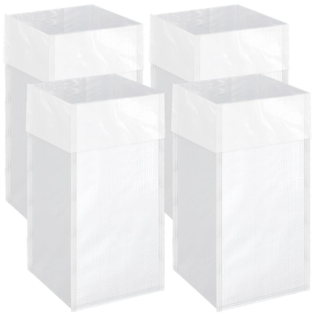 4 Count 40 Gallon Disposable Trash Cans with Waterproof Lining for Events, Reusable Sturdy Garbage Bins for Parties and Weddings, XL Size Trash Can Bin for Garbage and Recycling