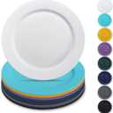 Berglander Plastic Plates Set of 8 Pieces 10", Mutil Color Reusable Flat Dinner Plates, Salad Plates, Pasta Bowls, Dishes Set Easy to Carry for Home, Garden, Picnic, Camping, Outdoor