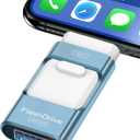 128GB Flash Drive for iPhone Photo Stick,Thumb Drive USB Stick High Speed Transfer USB Drives External Picture Video Storage Memory Expansion for iPhone/iPad/PC (Blue)