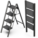 4 Step Foldable Step Stool, 330lbs Load, Black
Folded 46'' H x 2'' T; Net 12.5 lbs; Anti-Slip Feet Grip Wood, Tile, Carpet; Wide Pedals; For Shelves, Repairs.