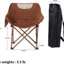 Portable Lightweight Compact Camping Foldable Chair with Carry Bag for Hiking Fishing Beach Brown