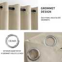 MIULEE Velvet Curtains Beige Elegant Grommet Curtains Thermal Insulated Soundproof Room Darkening Curtains/Drapes for Classical Living Room Bedroom Decor 52 x 84 Inch Set of 2