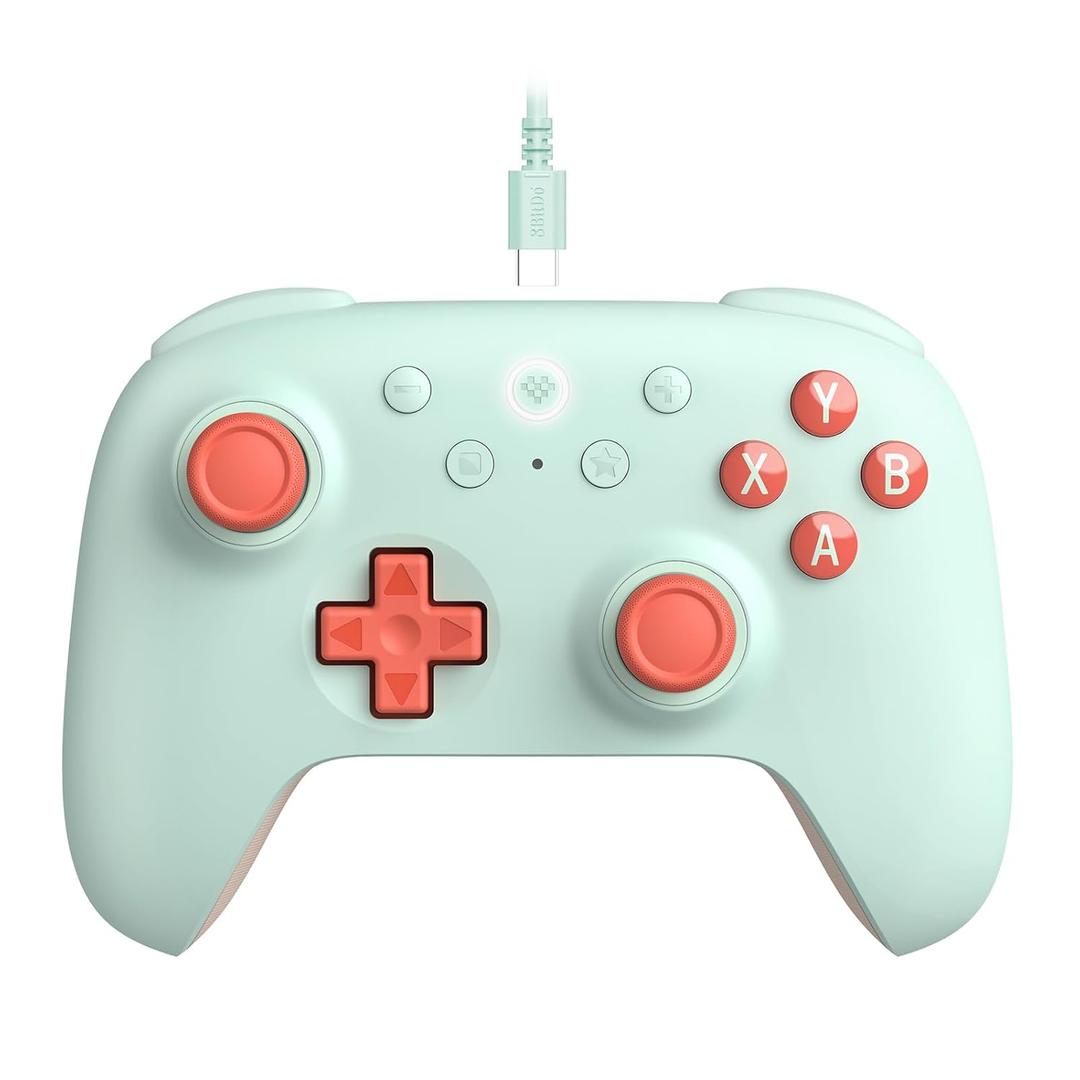 8BitDo Ultimate 2C Wired Controller for Windows PC and Android, with 1000Hz Polling Rate, Hall Effect Joysticks and Hall Triggers, and Remappable L4/R4 Bumpers (Mint)