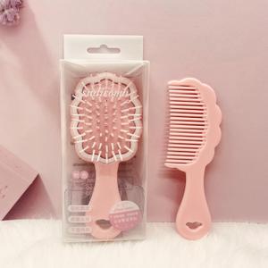 Mini Wet Hair Brush,Small Cute Hair Comb 2 Piece Cloud shaped Hair Brush Combs Set For Women Girls Kids,Travel Shower Detangling Comb Massage HairBrush with Air Cushion for Dry,Wet Hair (Pink)