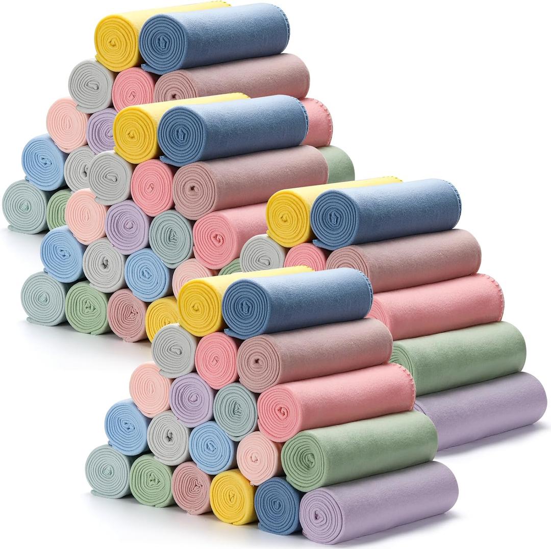 80PCS Pastel Fleece Blankets Bulk 50 X 60, Soft Lightweight Throw Blanket Kit Cozy Blankets Bulk for Bed Sofa Couch Warm Pet Fleece Blanket Set for Wedding Homeless Home Office Travel Gift for Seasons