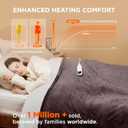 Bedsure Electric Blanket Full Size - Soft Flannel Heated Blanket, Fast Heating with 10 Time Settings & 6 Heat Settings, Warm Gift for Grandma (72x84 inches, Brown)