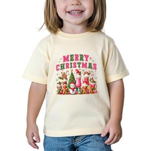 Boys Christmas Shirt for Kids Girls Toddler Ugly Funny Xmas T-Shirt Short Sleeve Cotton Tee Top 2-8 Years (Cream Merry Christmas)