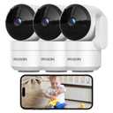 2 Pack Indoor Security Camera, 360° Pan Tilt Home Surveillance Cam, 2-Way Audio Night Vision Motion Detection, 2.4GHz WiFi Camera, Phone App, Cloud SD Card Storage, Compatible with Alexa Google Home
