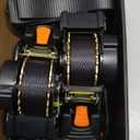 Stay There Retractable Ratchet Straps (2-Pack) - 1 Inch x 10 Feet (1800lb Break Strength) - Heavy Duty Auto Self Retracting Tie Down Straps for Truck, Cargo Trailer, Motorcycle & More - Black