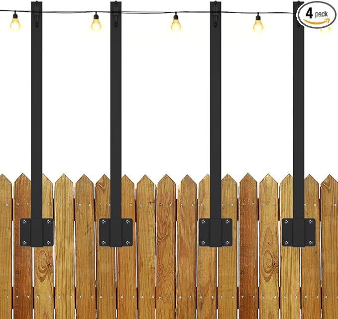 1 Pack 17Inch Outdoor String Light Poles, Suspension String Light Poles Metal Patio String Light Hanging Poles for Hanging String Lights Backyard Deck Light Pole for Indoor Outdoor Garden Wall Fence