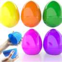 Jumbo Fillable Easter Eggs - Colorful Bright Plastic, Perfect for Easter Hunt, Birthday Party Surprise, Assorted Colors, 6" Giant Fillable (6 Pack)