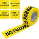 SINGHAL No Parking Barricade Tape - 3 Inch x 1000 Ft | Bright Yellow Warning Tape with Bold Black Print | Waterproof Safety Tape for Parking Control, Construction & Restricted Areas