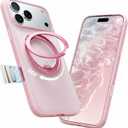 TORRAS for iPhone 17 Pro Case 360 Magnetic Durable Stand O3 Fitness Series, [Fit for MagSafe] [360° Rotating Kickstand] 4X Mil-Grade Shockproof, Camera Control Button, Slim, Summer Pink