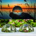 QFkris 6 Pack K9 Optical Crystal Photography Prism Set, Include 50mm Crystal Ball, Cube,Optical Pyramid, 50mm & 150mm Triangular Prism,60mm Dome Magnifying with Cloth for Teaching, Playing