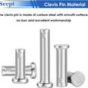 132Pcs Clevis Pin Assortment Kit - 304 Stainless Steel Cotter Pins & Carbon Steel Clevis Pins for Trailer Latch - Single Hole Clevis Pins for Versatile Use