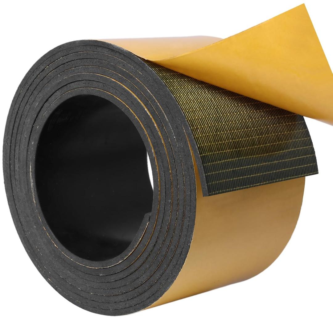 DGSL Neoprene Rubber Sheet Self Adhesive, 3" W x 1/8" T x 10' L Solid Rubber Sheets, Rolls & Strips for DIY Gaskets Crafts, Pads, Protection, Supports, Leveling, Anti-Vibration, Anti-Slip