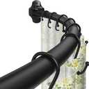 Curved Shower Curtain Rod, Rust Resistant, Adjustable Length 42-73 inches for Shower, Bathroom, Hole Punch Required.