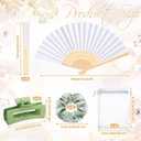 Suncalla 48 Pcs Bridesmaid Scrunchies Proposal Gifts Include Hair Clips Bachelorette Hair Ties Folding Fans Organza Bags Bridal Shower Gift for Wedding Party Favor