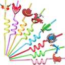 24 Colored Glitter Denim Straws Cowboy Party Decorations Reusable Plastic Straws Colorful Western Cowboy Birthday Party DecorationsWestern Cowboy Party strawsWestern Cowboy Party Favors
