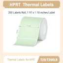 3 x HPRT Thermal Labels for T20/T260LR Label Printer, 1.97" x 1.18"(50x30 mm) Waterproof Sticker Paper, Color Thermal Tape for HPRT T260LR Label Maker, 200 Labels/Roll - Beige Green