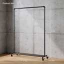 Industrial Pipe Clothing Rack with Wheels,Rolling Garment Rack with Bottom Shelf, Sturdy Metal Clothes Rack for Hanging Clothes Heavy Duty,Black Mobile Wardrobe Rack for Bedroom & Boutique